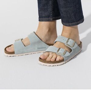 Light blue birkenstocks